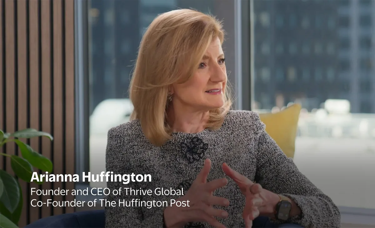 Arianna Huffington in an episode of Fourward Thinking